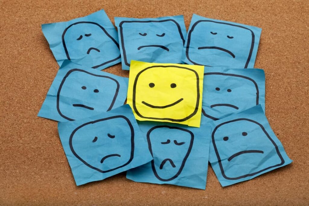 Positive attitude concept made of drawings on sticky notes