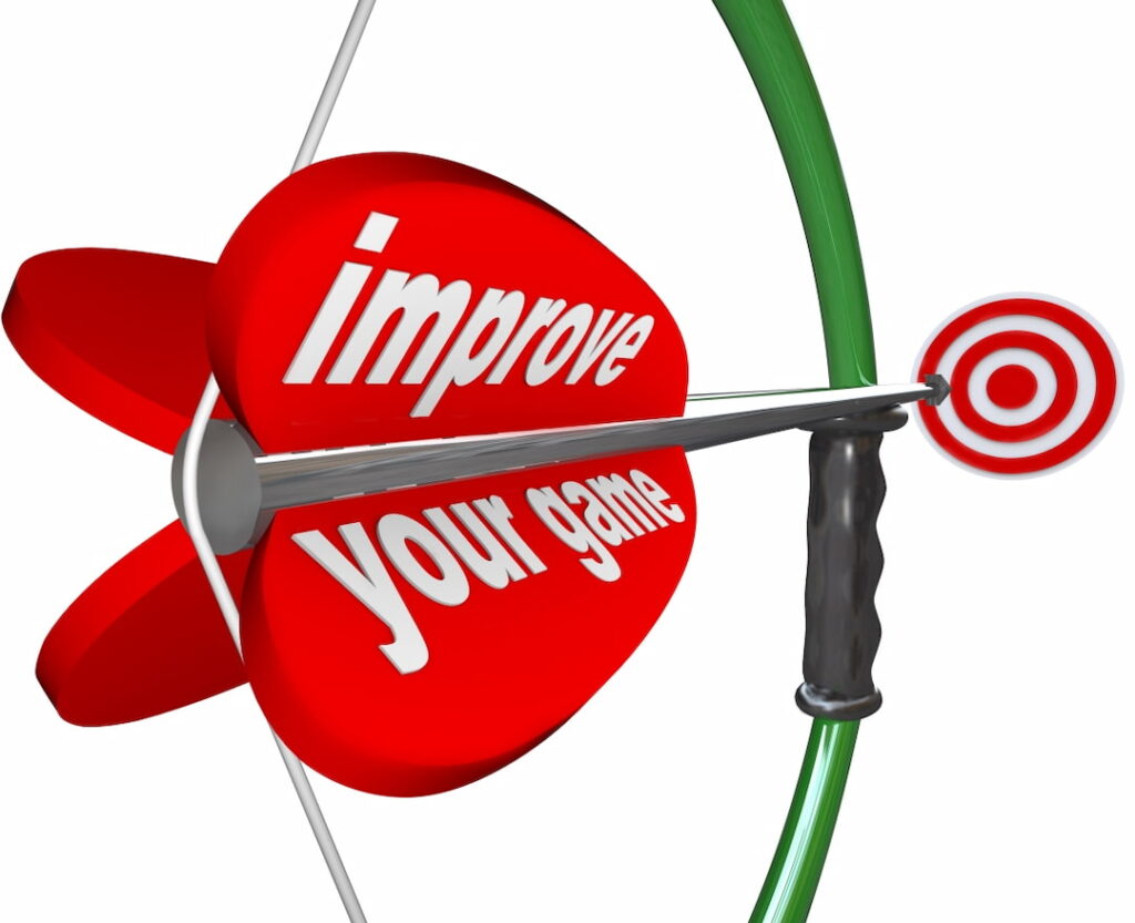 A bow, an arrow and improvement target Improvement