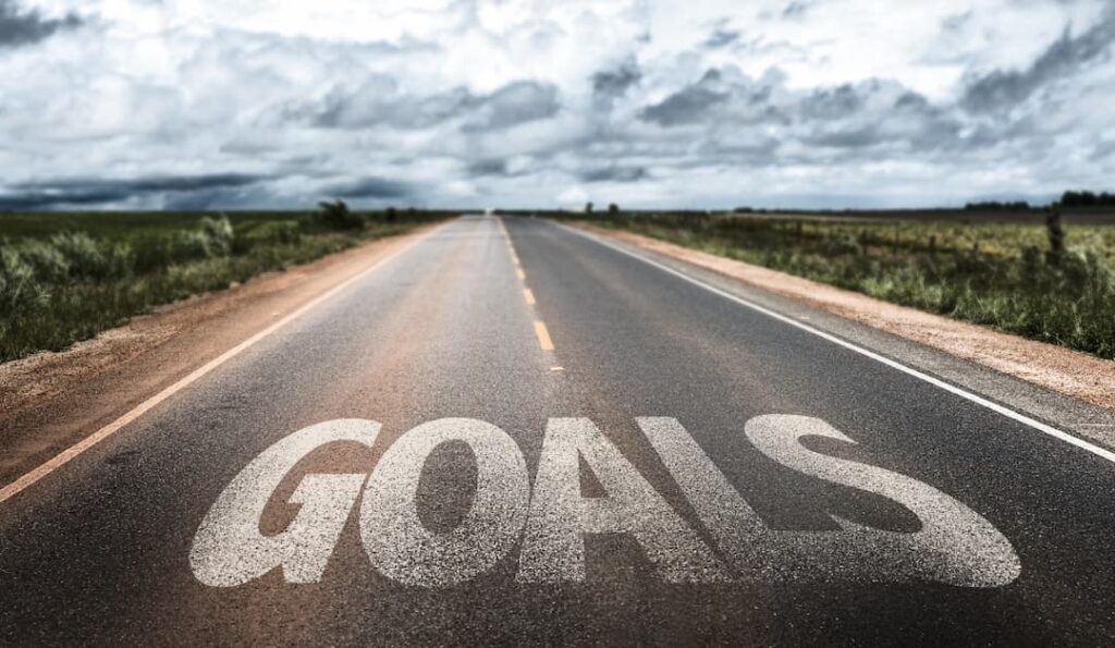 GOALS sign on the road