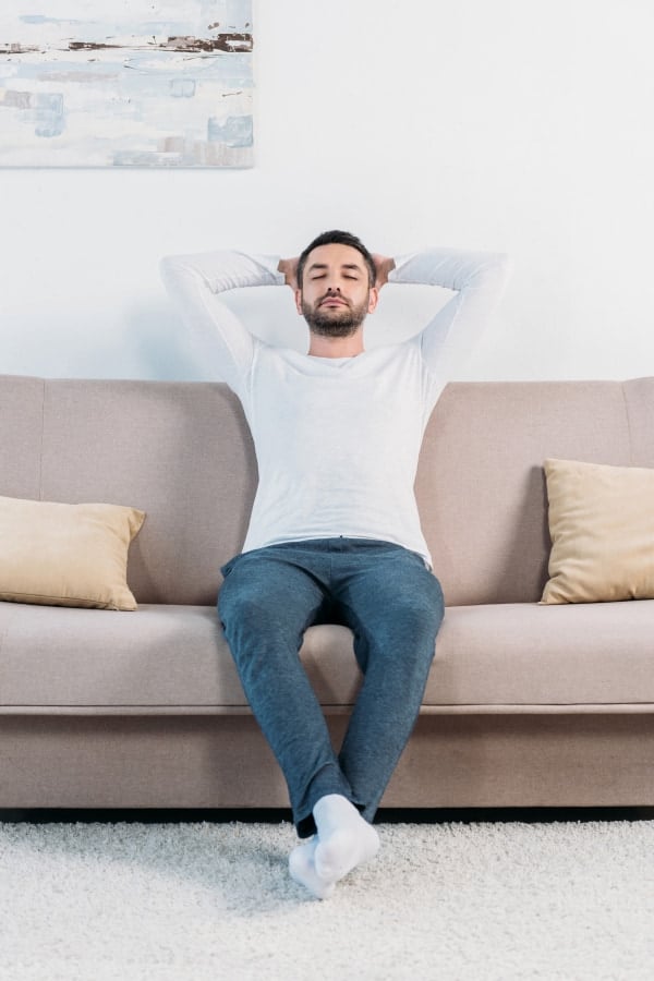 a young man practicing hypnosis