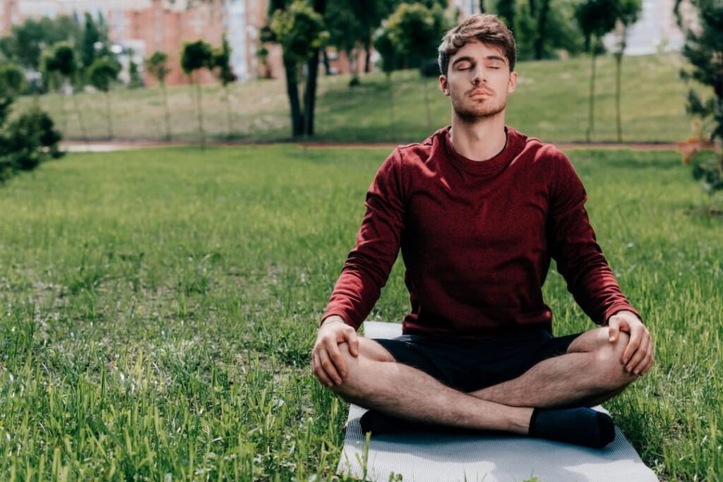 a men meditating