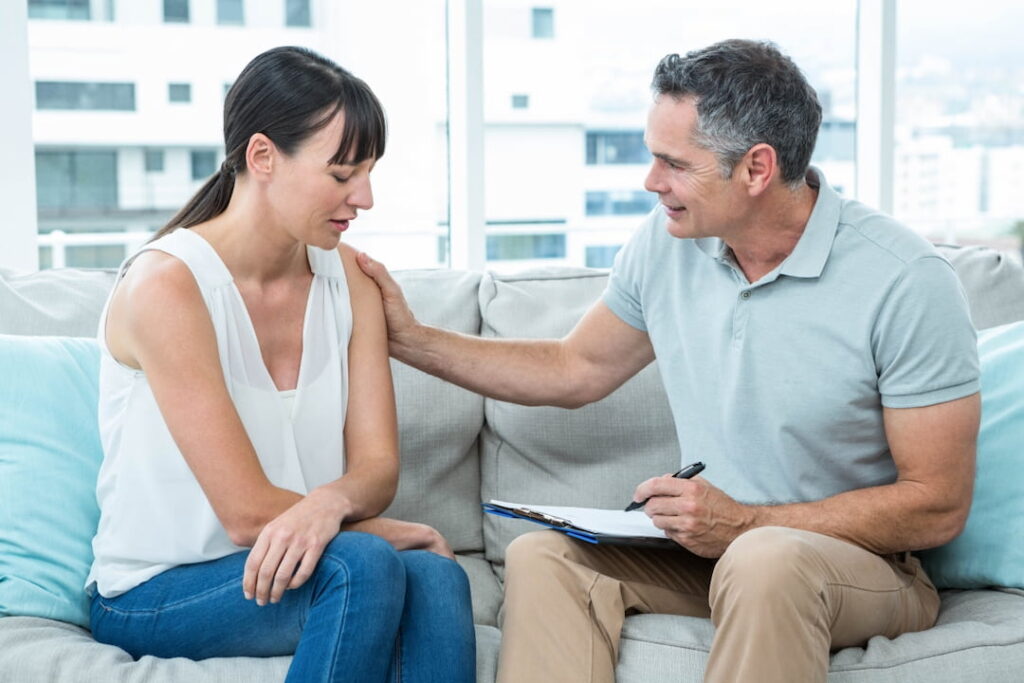 woman at her therapy session 