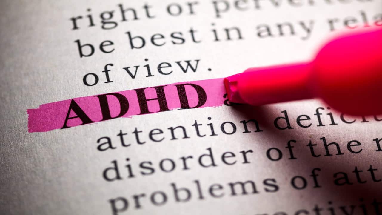 highlighted text ADHD in the dictionary