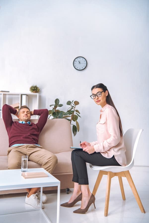 a man on the hypnosis treatment