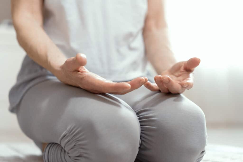 a woman practicing self hypnosis