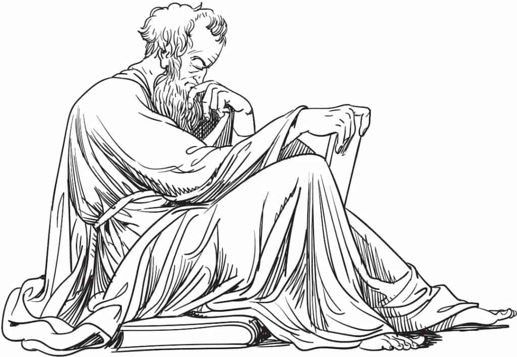 Drawing of The Ancient Greek Philosopher Epictetus