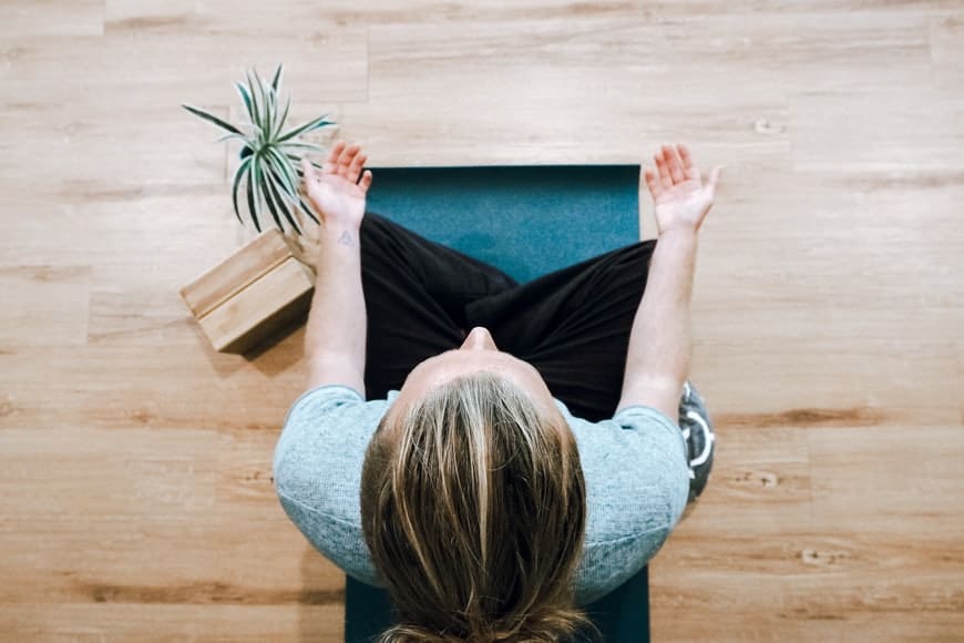 a person meditating 