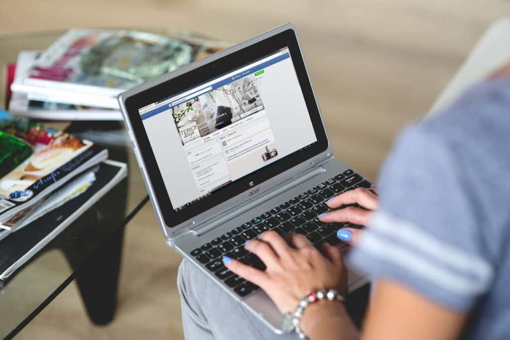 a woman sharing stories on social media